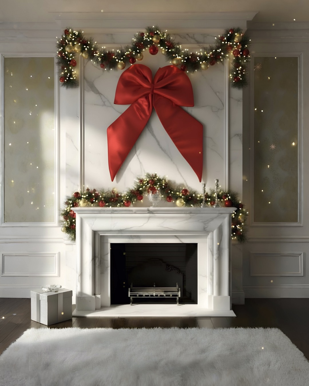 Yılbaşı Kırmızı Kadife Fiyonk Kurdele Süs