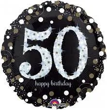 Amscan 50 Yaş Happy Birthday Holografik Folyo Balon