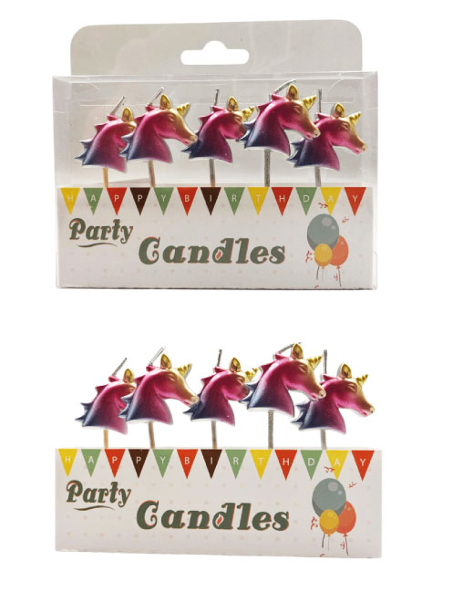 Unicorn Figürlü Doğum Günü Pasta Mumu 5li