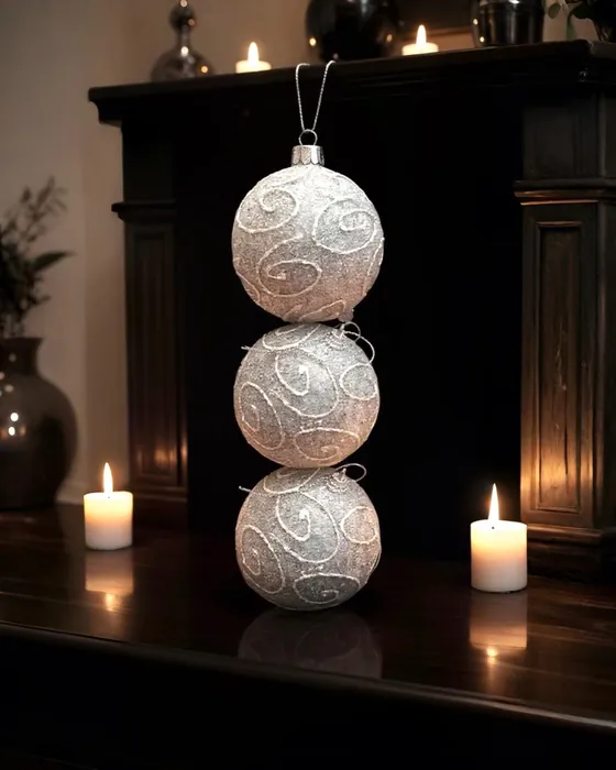 Yılbaşı Ağacı Lüks Top Süs 8 CM