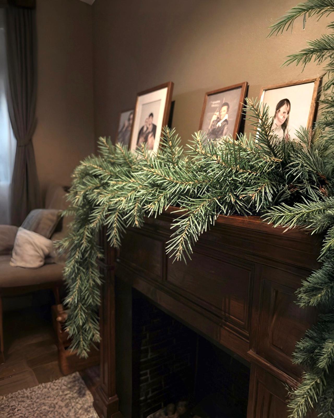 Yılbaşı Yeşil Çam Dalı Garland 250 cm 220 dallı