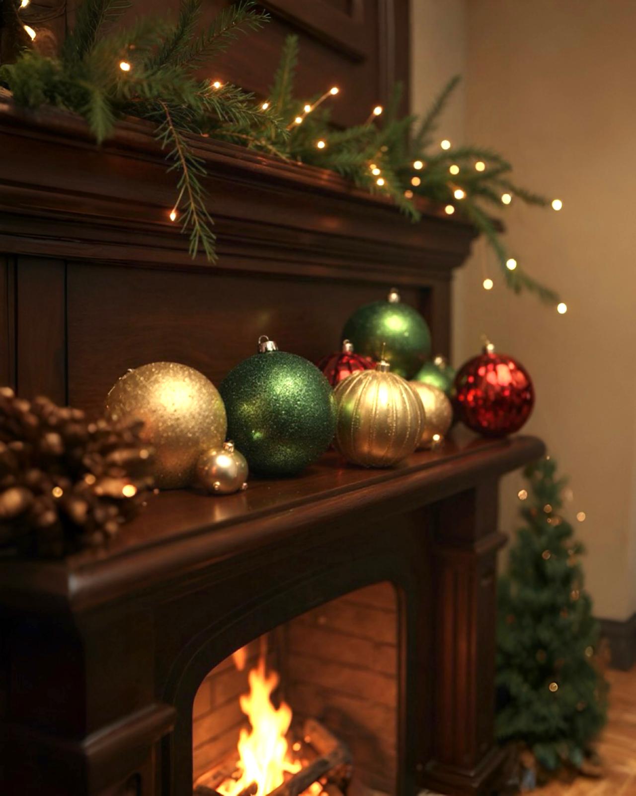 Yılbaşı Çam Ağacı 15 CM Top Süs 9 LU