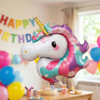 Unicorn Figürlü Büyük Boy Folyo Balon