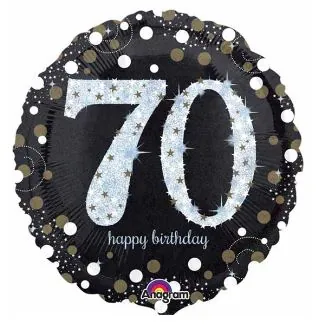 Amscan 70 Yaş Happy Birthday Holografik Folyo Balon