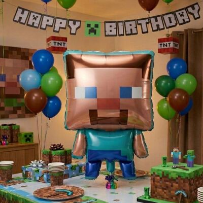 Minecraft Steve Şekilli Folyo Balon