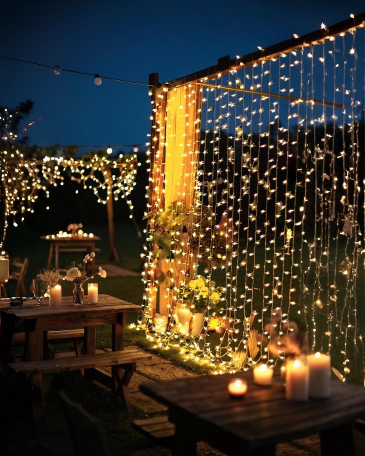 Perde Saçak Yılbaşı Led Günışığı  3*3 Metre Işık