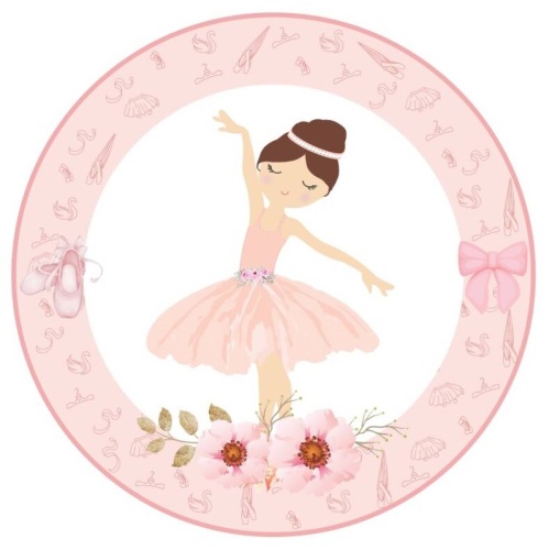 Balerin Temalı Karton Tabak 8 Adet