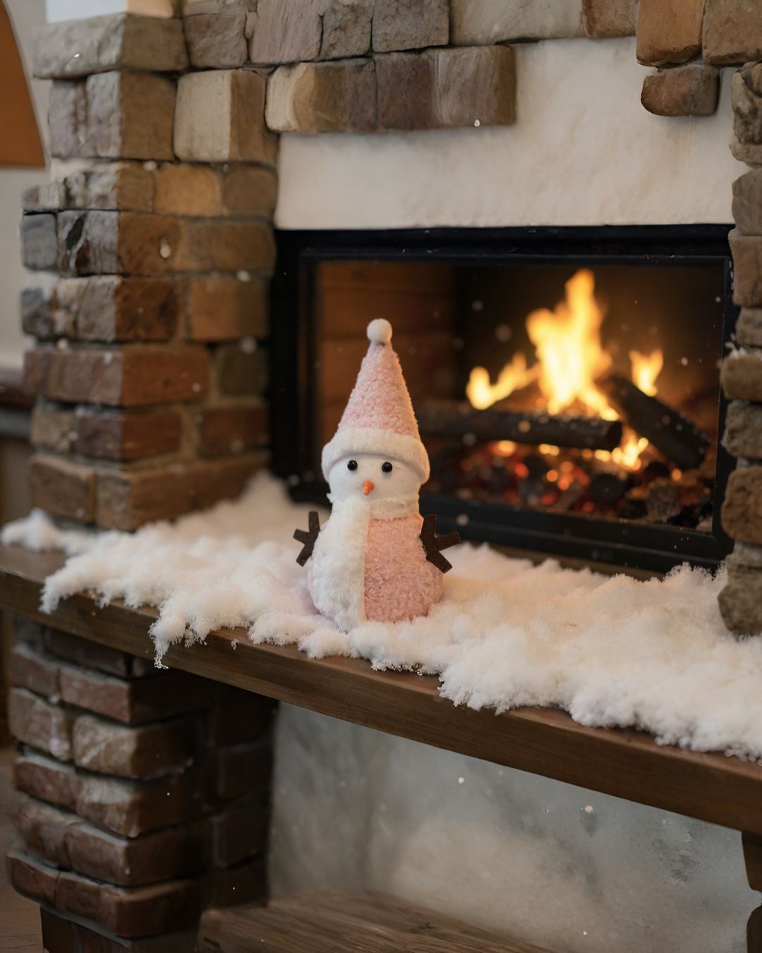 Pembe Renkli Kardan Adam Asma Süs