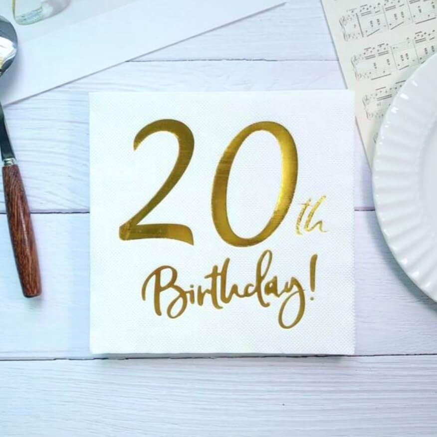 20 Yaş Baskılı Parti Peçetesi