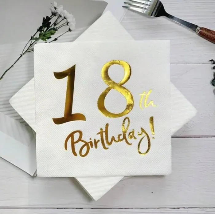 18 Yaş Baskılı Parti Peçetesi