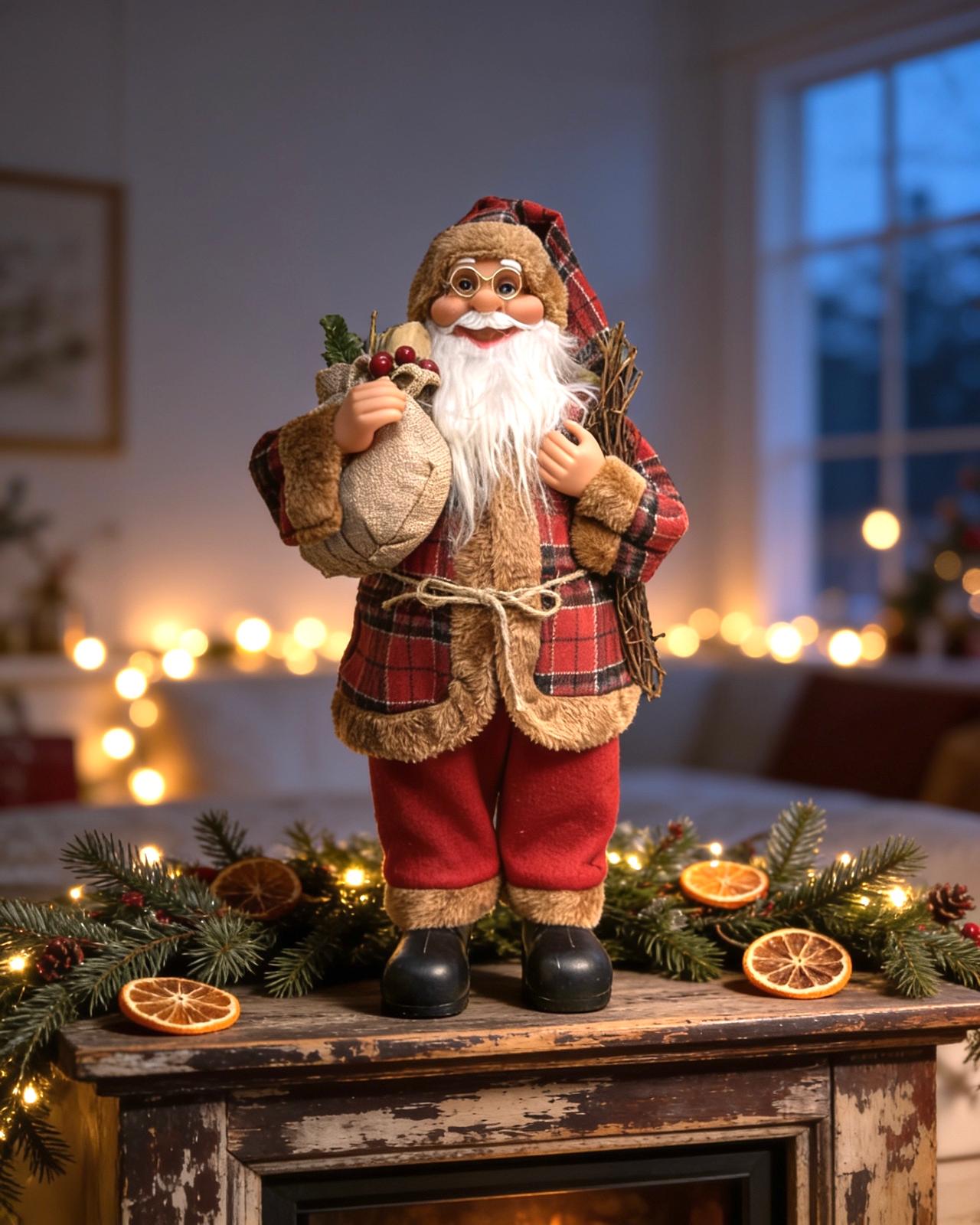 Peluş Noel Baba Dekoratif Süs 62 cm