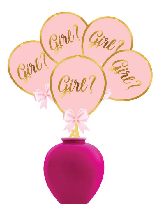 Cinsiyet Belirleme Partisi “Girl” Yazılı Konuşma Balonu