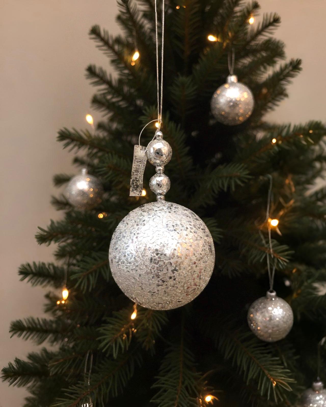 Yılbaşı Ağacı Gümüş Parlak 15 +5  CMTop Süs