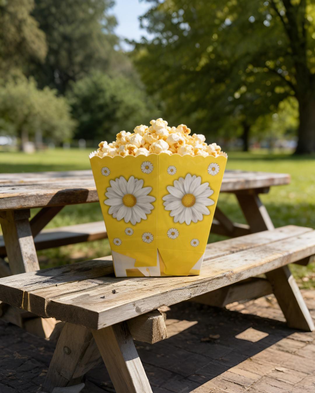 Papatya Desenli Popcorn Kutusu