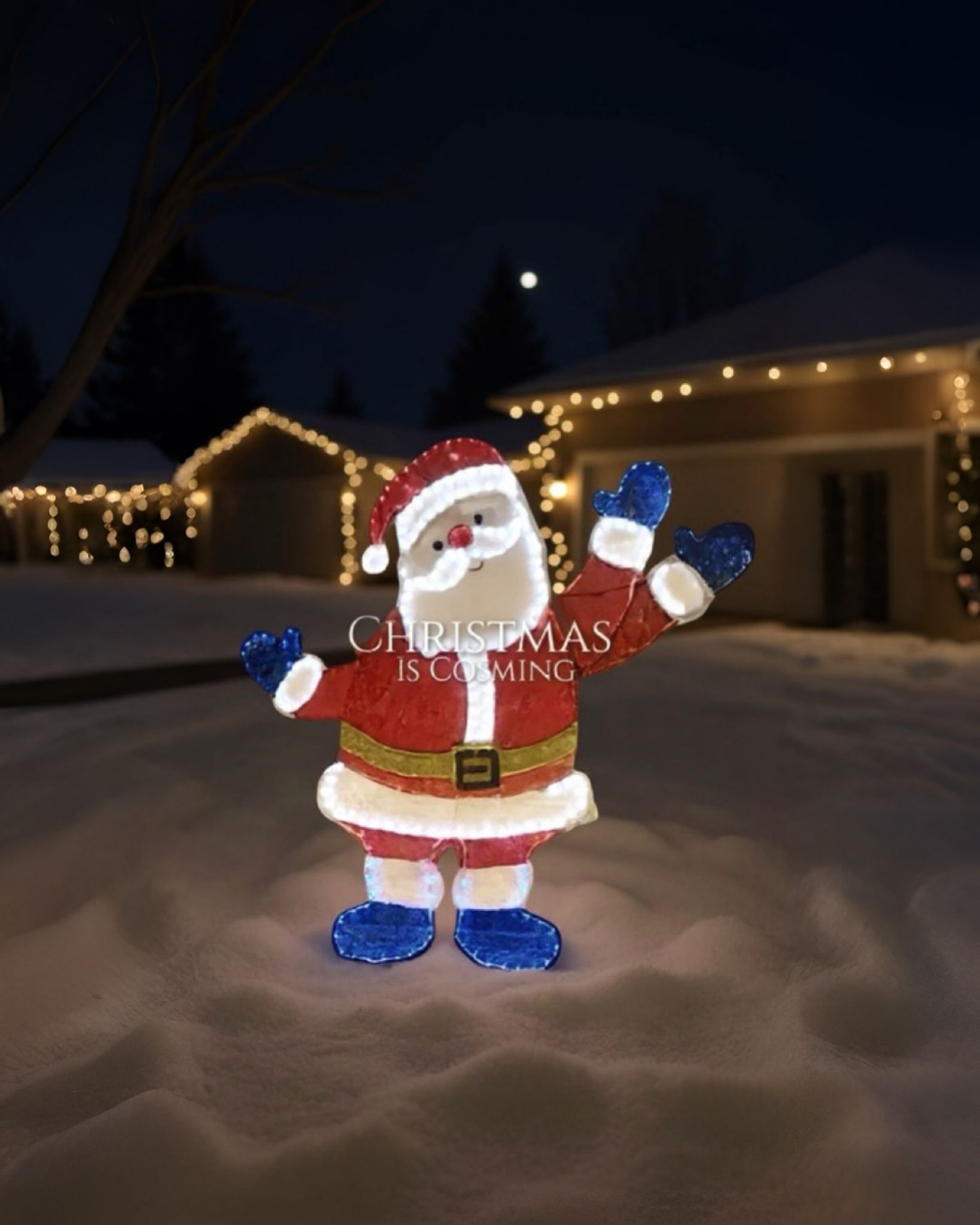 Işıklı Noel Baba Figürü 125 CM – 381 LED Işıklı
