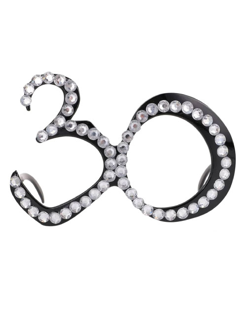 30 Yaş Temalı Taşlı Parti Gözlüğü