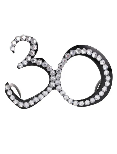 30 Yaş Temalı Taşlı Parti Gözlüğü
