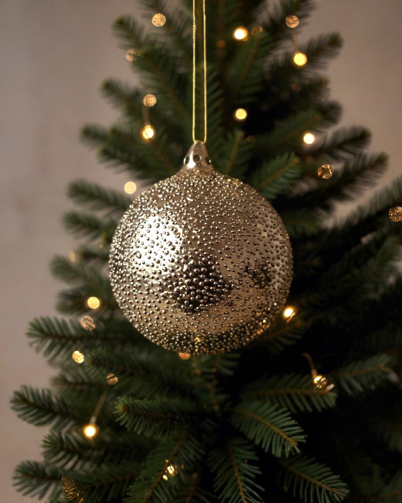 Yılbaşı Ağacı 12 cm İncili Parlak Premium Ağaç Süsü