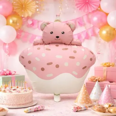 Ayıcık Figürlü Cupcake Şekilli Folyo Balon