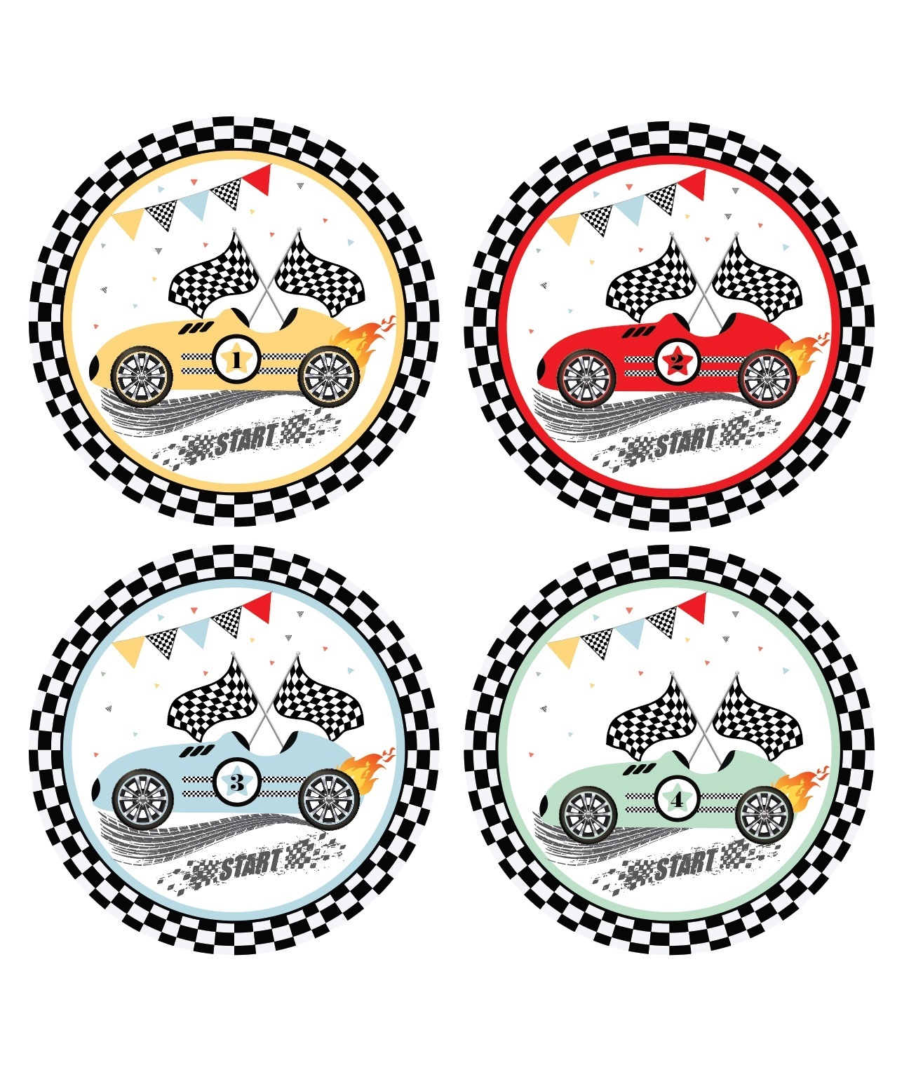 Yarış Arabaları Temalı Karton Tabak