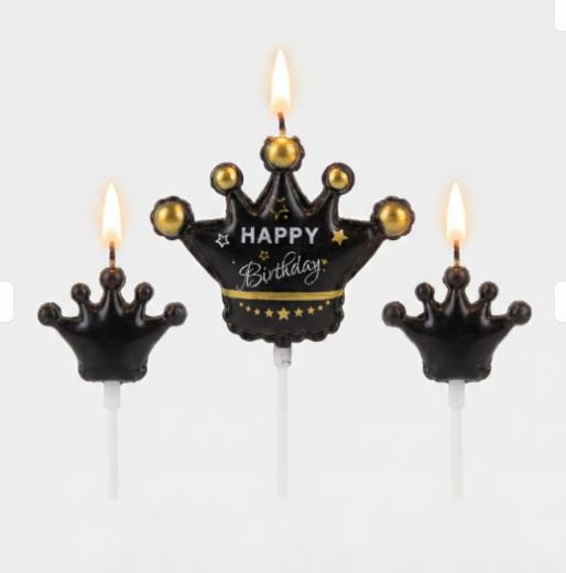 Siyah Taç Temalı Happy Birthday Mum Seti