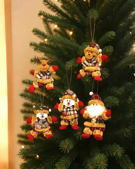 Yılbaşı Ağacı Peluş Set Süs 4 lÜ