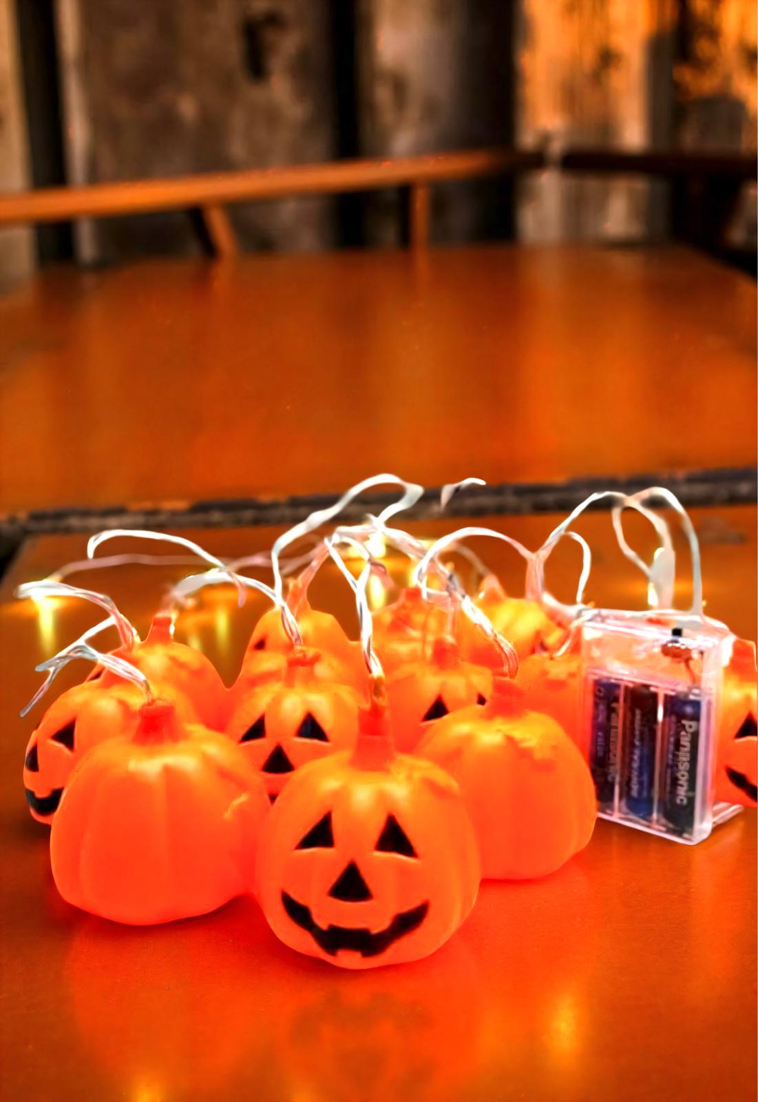 Cadılar Bayramı Kabak Işıklı Dekor Süs 10 lu