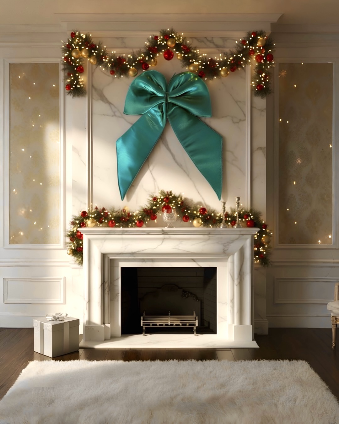 Yılbaşı Yeşil Kadife Fiyonk Kurdele Süs