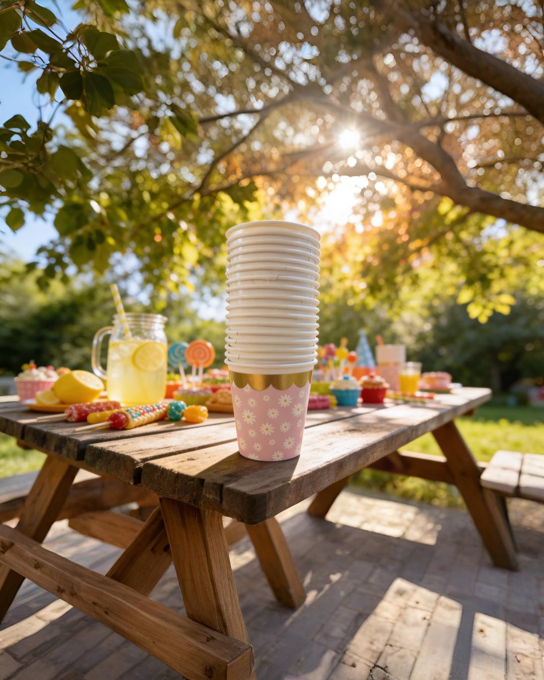 Papatya Desenli Karton Bardak