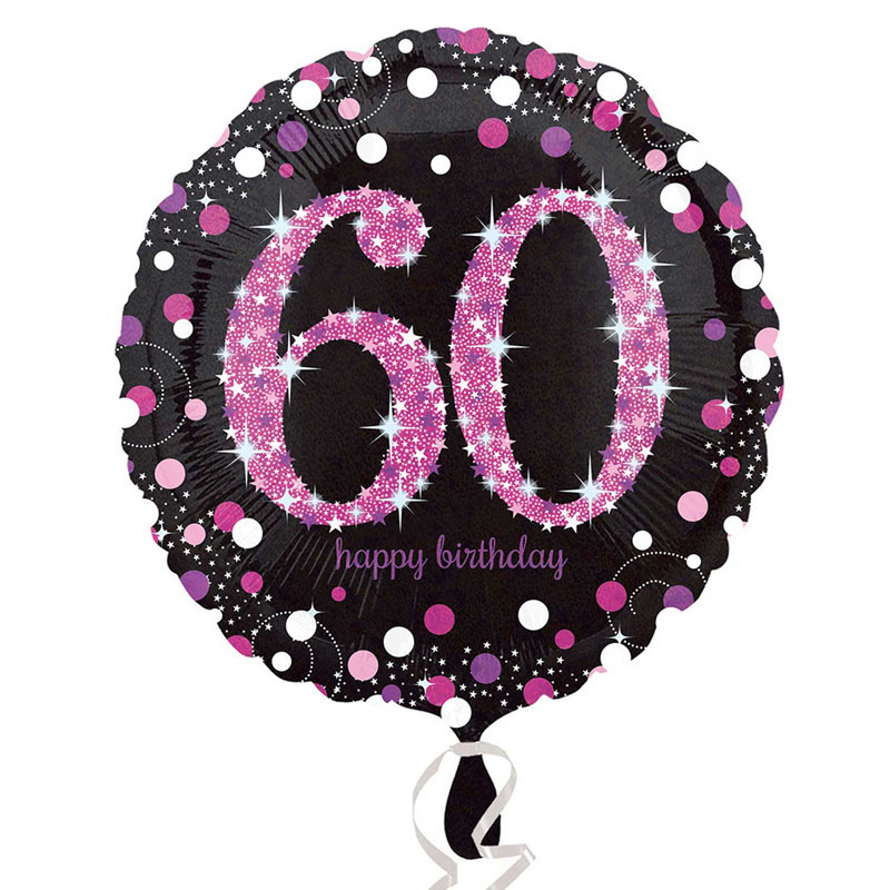 Amscan 60 Yaş Happy Birthday Holografik Folyo Balon