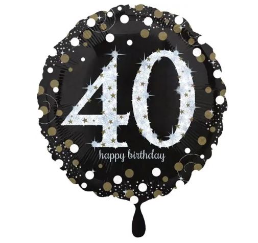 Amscan 40 Yaş Happy Birthday Holografik Folyo Balon
