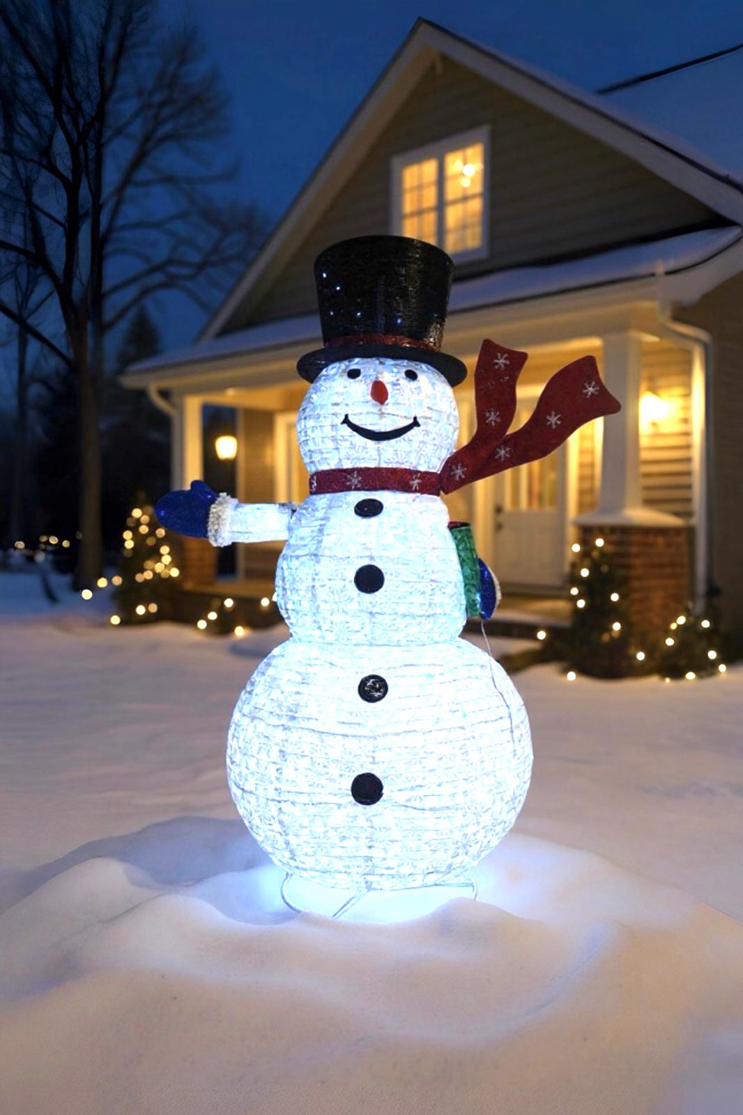 Yılbaşı Kardan Adam Dekor Ledli 180 CM