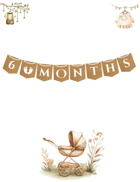 6 Months Kağıt Banner