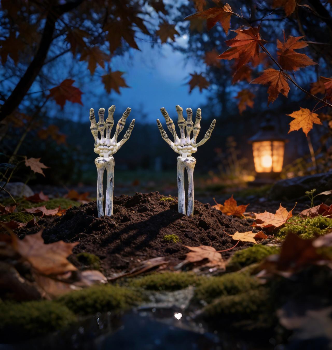 Halloween İskelet El Gömülü 2'li