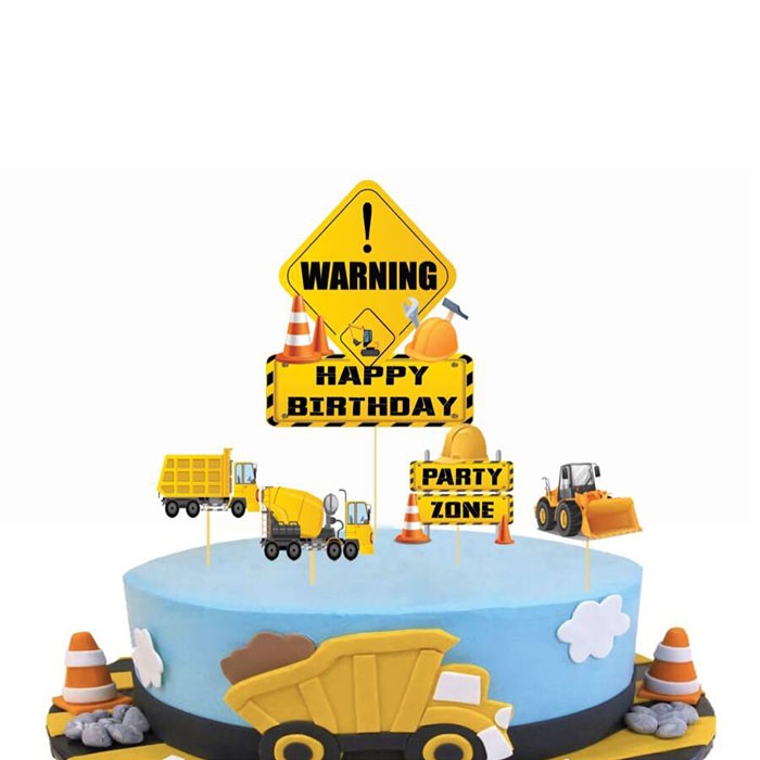 İnşaat Makineleri Figürlü Pasta Süsleme Seti