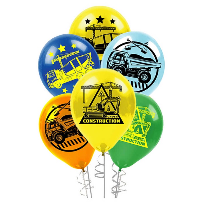Renkli İnşaat Baskılı Balon