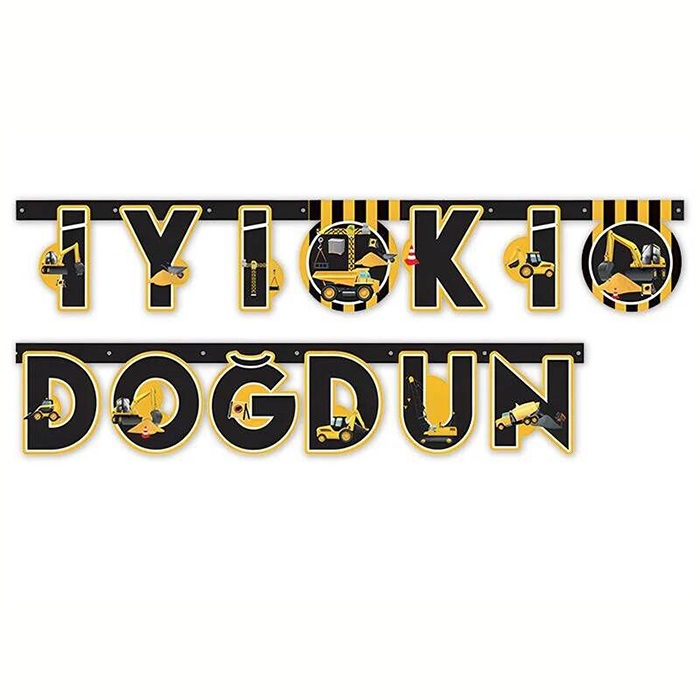 İnşaat Temalı İyi Ki Doğdun Yazı