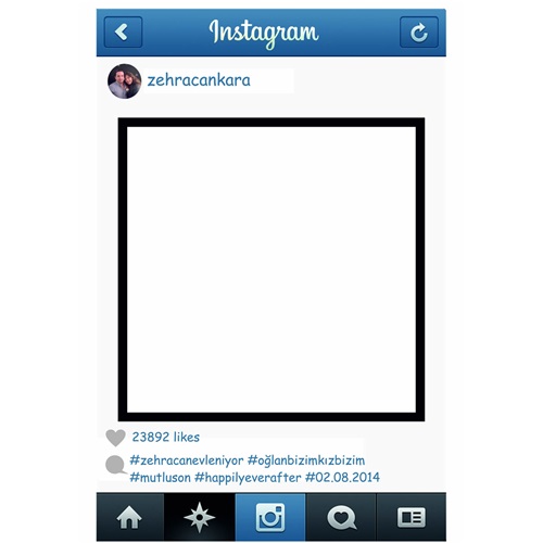 Instagram Kişiye Özel Hatıra Fotoğrafı Çerçevesi
