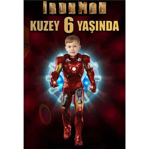 Iron Man Kişiye Özel Parti Afiş