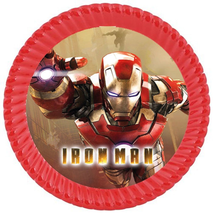 İron Man Temalı Karton Tabak