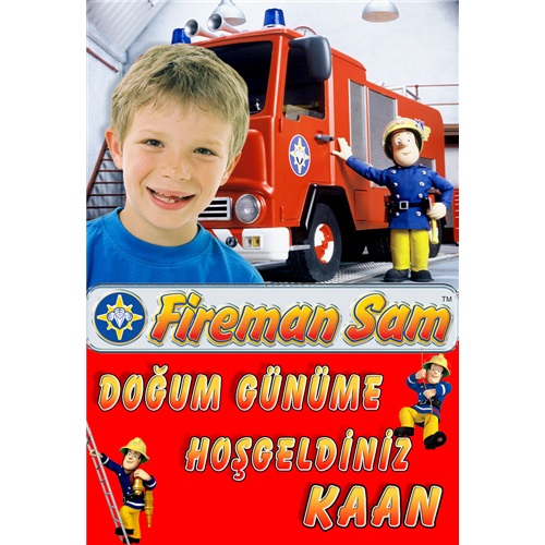 İtfaiyeci Sam Kişiye Özel Karşılama Panosu