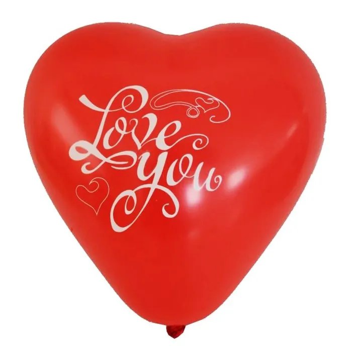 Kalp Desenli Love You Balon