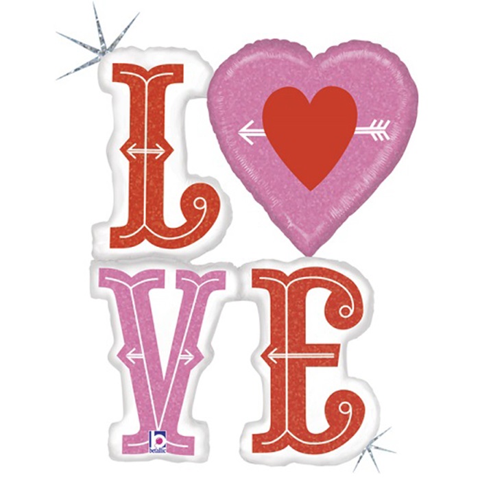 Love Holografic Folyo Balon