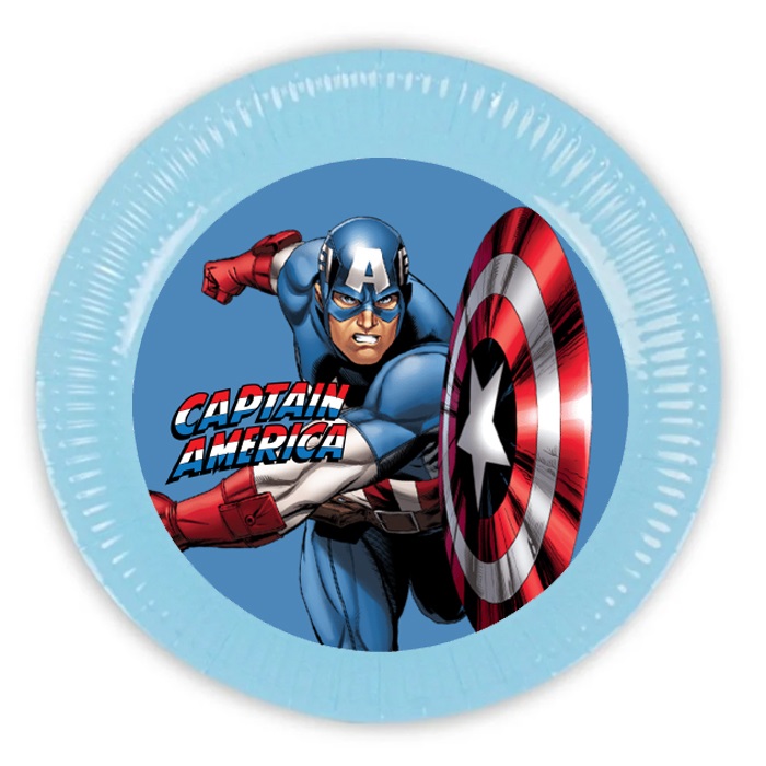Kaptan Amerika Temalı Karton Tabak