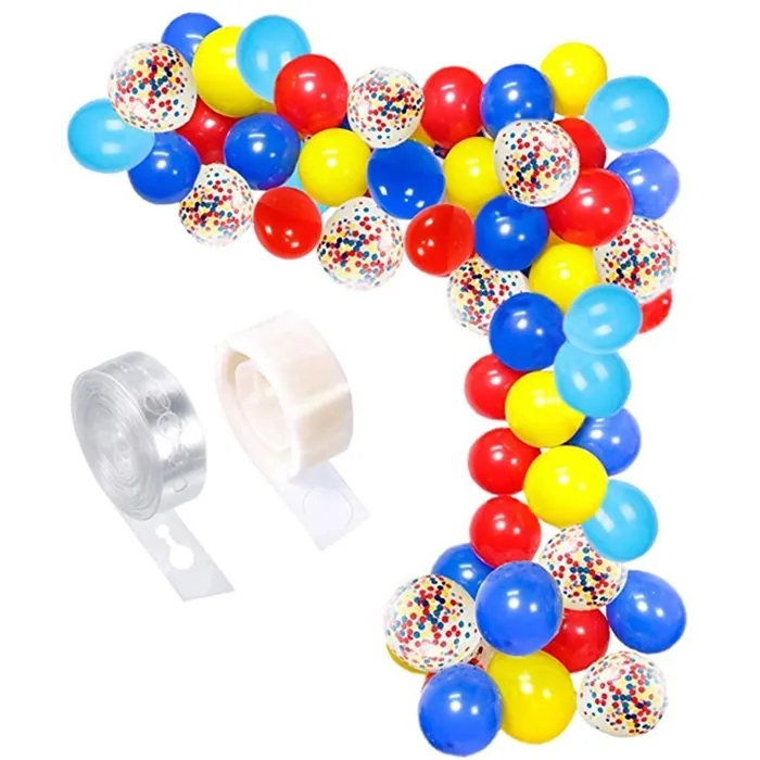 Zincir Balon Seti Karışık Renkli Konfetili