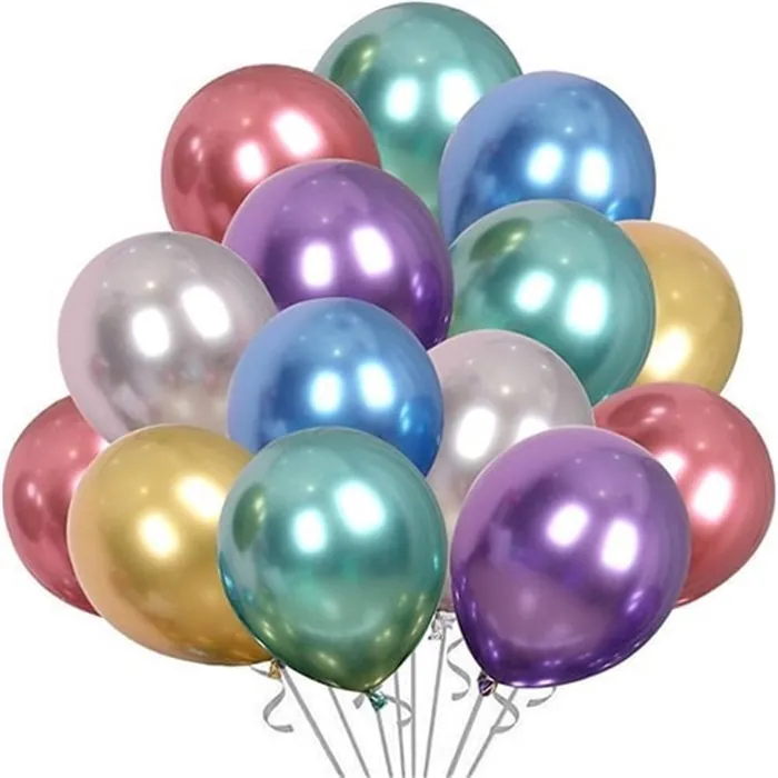 Karışık Renkli Krom Uçan Balon