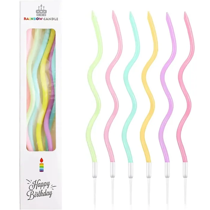 Karışık Renkli Pastel Spiral Pasta Mumu