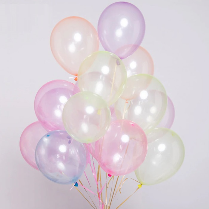 Karışık Renkli Şeffaf Balon