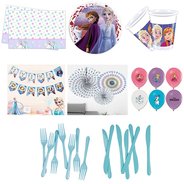 Karlar Ülkesi Doğum Günü Parti Seti 8 Kişilik