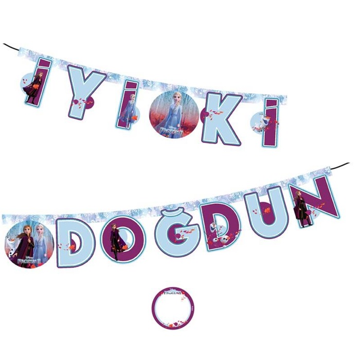 Karlar Ülkesi Happy Birthday Banner Yazı